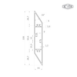 Profil 108x16mm, L-6000mm, práškový lak, štruktúra ORECH Profil 108x16mm, L-6000mm, práškový lak, štruktúra ORECH